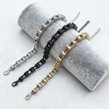 1pc Punk Rock Unisex Bracelet, Stainless Steel Bicycle Chain Jewelry, Fashionable Motorcycle Chain Bracelet, Hip Hop Accessory, Daily Wear/Birthday Gift For Son, Husband, Boyfriend, Girlfriend, Unique Creative Bracelet