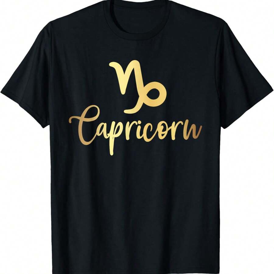 Astrology Zodiac Sign Capricorn T-Shirt - Negro - Ver 1