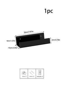 1 件亚克力储物架，透明悬浮式壁挂架，展示柜，书架，多功能储物展示架，适用于卧室、浴室、客厅浴室 - 黑色 - 查看 15