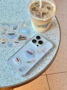 1张3D蛋糕、郁金香、咖啡图案贴纸，可用于DIY装饰手机、平板电脑、杯子、手账等。 - 彩色 - 查看 2