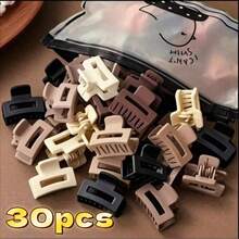 30/25/20/15/10/5pcs Small Versatile Fashion Hair Clip For Women; Mini Hairpin For Bangs; Simple Hair Clip For Messy Hair; Vintage Hair Clip For The Top Of The Head; Suitable For Commuting To Work, Going Out, Traveling, Gatherings, And Dining; Can Be Used With Facial Cleansing, Makeup, And Masks; Pair With Clothes; Wear With Hair Accessories. Claw Clips Winter Hair Claw - Multicolor - View 10