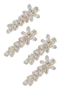 2/4件套立方氧化锆水钻焊接时尚女士尖头发夹,闪亮百搭奢华发饰 - 彩色 - 查看 19