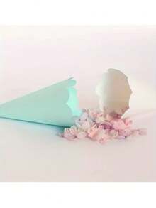 50 DIY Rice Paper Flower Tubes For Wedding Flower Sprinkling, Wavy Lace, White Celebration Parties - Multicolor - View 3