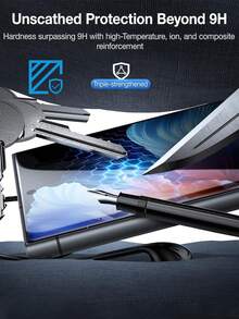 3 حزمة من واقي الشاشة من الزجاج المقسى فائق الوضوح، مقاوم للماء، متوافق مع جميع أغطية الهواتف، مضاد للبصمات، مضاد للسقوط، مضاد للخدش، مضاد للتصادم، التصاق فائق القوة، تغطية كاملة زجاج مقسى فائق النحافة، حساسية عالية وسلس بدون تأخير، سهل الحمل، طبقة هيدروفوبية وزيتية، متوافق مع Galaxy S21FE/S23FE/A54/A15/A31/A34/A35/A55/M53/M54/M55 - شفاف - مشاهدة 2