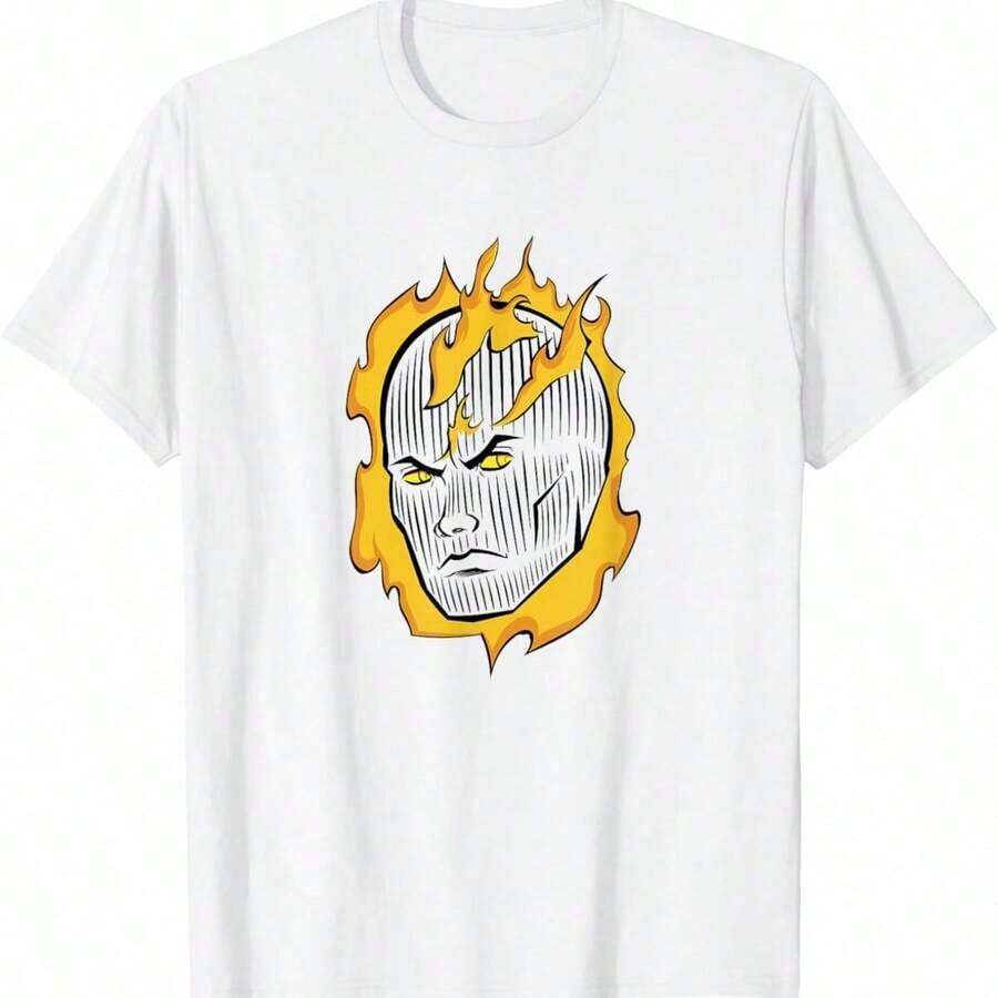 Stic Four Hu Torch Logo Portrait T-Shirt - 黑色 - 查看 1
