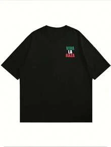 Maglietta da wrestler latino Viva Raza, 100% cotone, scollo tondo, vestibilità ampia, comoda, stampa grafica unica, stampa fronte-retro. - nero - Visualizzare 2