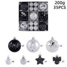 35Pcs Multi Colored Plastic Christmas Pendant Set Creative Plastic Decorative Ball Christmas Tree Hanging Decoration - Black - View 6