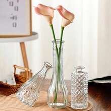Jarrn de vidrio nrdico simple botella de almacenamiento de olla de flores frescas simples para flores sala de estar modernas decoraciones del hogar adornos PLGS - 01 - Ver 1