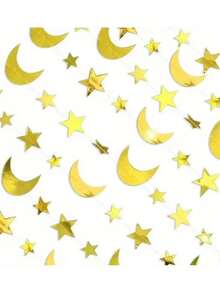 1pc Ramadan Star & Moon Wreath - 78.74/157.48 Inch Gold Shiny Paper Star & Moon Decor, No Electricity Needed - For Home, Decor, Party Or Holiday Celebration, Ramadan Home Decoration - Multicolor - View 8