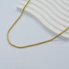 这款男士时尚复古金色扭纹链项链，适合日常佩戴或作为礼物。 - 金色 - 查看 4