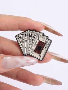 3 Pcs Six Of Crows Book Pins No Mourners Quote Scheme Poker Crow Club Design Dark Retro Brooches For Dregs Fans Collection - Multicolor - View 4