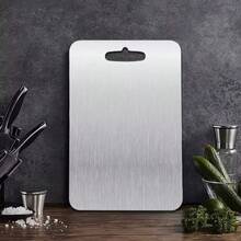 1/3 Pcs Stainless Steel Kitchen Cutting Board - With Handle, Dishwasher , Double-Sided, Suitable For Home Countertop, Outdoor Camping, Housewarming Gift - Multicolor - View 3