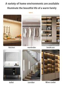 2 piezas Luces con sensor de movimiento LED, 3 colores cambiantes, brillo ajustable, Body ultra delgado sin daños con autoadhesivo, recargable por USB, iluminación de cocina, luz nocturna, adecuado para armario, escalera, pasillo, entrada, gabinete de vino, iluminación a batería, iluminación de habitación