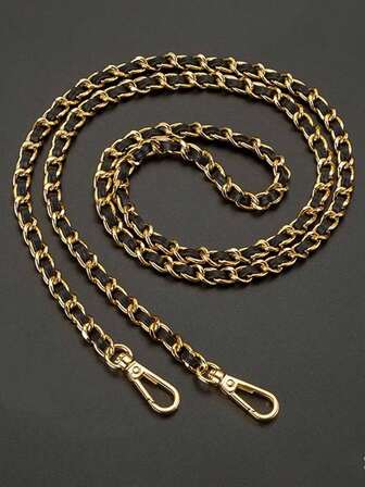 Metal Chain Strap PU Leather Shoulder Strap For Handbags Purses Crossbody Bags Phone Accessories