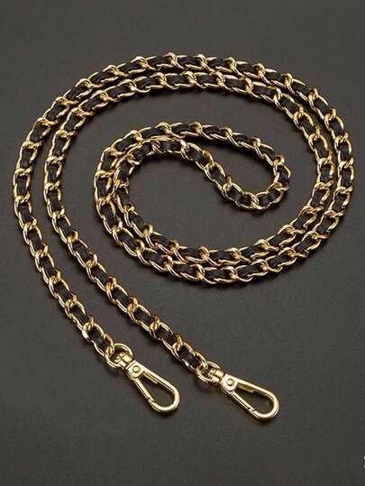 Dây đeo vai bằng da PU, dây xích kim loại cho túi xách, ví, túi đeo chéo, phụ kiện điện thoại