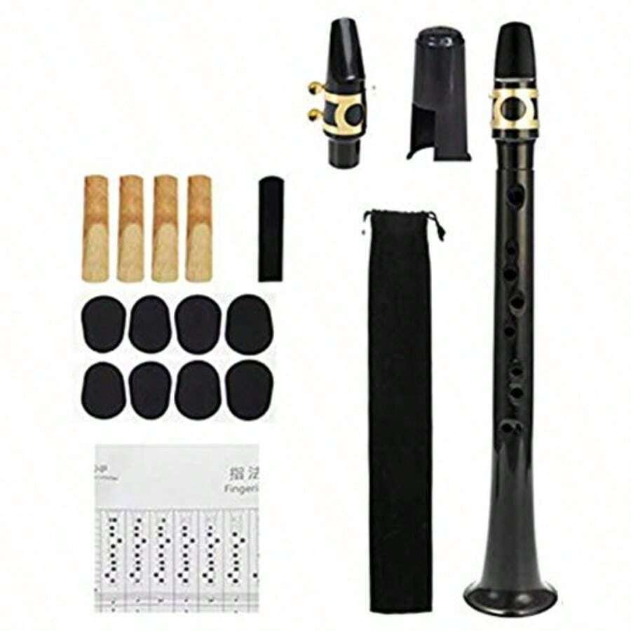 Greatideal Pocket Saxophone Portable Small Sax Alto Saxophone With 4 Reeds 8 Dental Pad And Carrying Bag Woodwind Instrument Professional Instruments For Amateurs And Professional Performers - Black - View 1