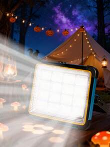 1/2pcs 15000LUM Solar Powered Outdoor Camping Light, 192 LED Portable Handheld Emergency Spotlight - Built-In 4pcs 1200mAh Rechargeable 18650 Lithium-Ion Batteries, Foldable Solar Panel Charging, 16 Embedded LED Bulbs Cordless Floor Design, 5 Lighting Modes With Emergency Strobe, Suitable For Blackout, Emergency, Outdoor Camping - Multicolor - View 11