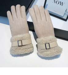 Winterhandschuhe für Frauen, fleecegefüttert, verdickt, warm, geeignet für Outdoor-Reiten, Autofahren, Skifahren, kältebeständig, kompatibel mit Touchscreens.