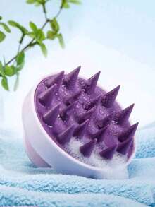 2pcs, 1 Piece Toothed Dry Cleaning Bottle Shampoo Bottle Hair Dye Perm Hair Salon Squeeze Bottle Scale Bottle Perm Bottle Hairdressing Supplies, And 1 Piece Shampoo Comb Scalp Massager, 2-In-1 Dry/Wet Hair Scalp Massager Shampoo Brush Scalp Care Brush For Scalp Care, Suitable For Men, Women, And Children - Pink - View 9