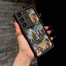 INS Escenario Natural, Diseño Creativo Único, Funda de Teléfono de Leopardo y Cebra, Serpiente, Cisne para Samsung Galaxy S25 S24 S23 S22 S21 S20 FE Ultra Plus 4G 5G, Cubierta Trasera de TPU Suave a Prueba de Golpes - Colores mixtos - Ver 2