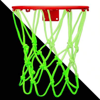 Nightlight Basketball Net Basketball Hoop Net 8 Loop Portable Nylon Glow In Dark Basket Ball Mesh Outdoor Powered Hoop Sports Gifts 8 - 10.25 Inch Rims