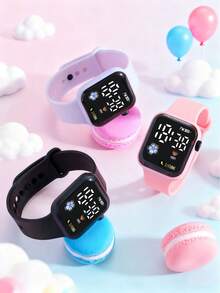 1pc Children's Favorite Electronic Watch, Displays Time & Date, Suitable As Holiday Gift Or Daily Use - Multicolor - View 2