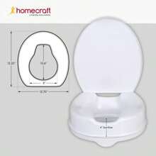 Homecraft Savanah Raised Toilet Seat 10cm High With Lid Elevated Toilet Seat Locks Onto Toilets Portable Commode Seat With Sturdy Brackets Medical Aid For Elderly Disabled Limited Mobility
