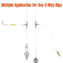 - Paquete de 30 eslabones giratorios de pesca de 3 vas, 35 a 165 libras, giratorios de pesca de tres vas, aparejos de pesca de bagre, plataforma giratoria para surf - #8_44LB_30PCS - Ver 6