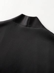 Męski kardigan w stylu retro z nadrukiem w stylu kimono, z długim rękawem, wiązaniem z przodu, swobodna koszula wykonana w 100% z poliestru, bez kołnierzyka, odpowiednia na każdą porę roku – idealny prezent, wygodna odzież wierzchnia | Koszula w stylu vintage | Można prać w pralce - Czarne - Zobacz 7