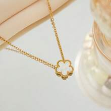 1Pcs Hot  Necklace - Clover Necklace Light Luxury Premium Titanium Steel Does Not Fade Women's Simple Niche Lucky Grass Jewelry - 13mm白色五葉草項鍊 - 查看 1