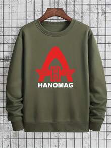 Sudadera gráfica retro de inspiración 80 para hombre y mujer HANOMAG - con arco rojo y letras HANOMAG, jersey casual de manga larga y cuello redondo, top unisex lavable a máquina para ropa casual, ropa vintage, moda streetwear, amantes de la streetwear - Oscuro - Ver 6