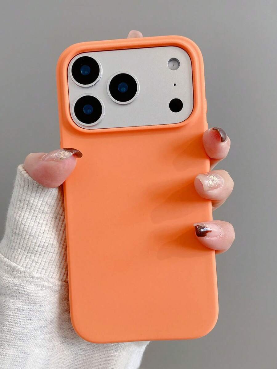 Minimalist Solid Color Material Minimalist Solid Color Fashion Phone Case Simple Dopamine Orange Phone Case Compatible With IPhone 17 Pro Max/17 Pro/17 Air/17/16 Pro Max/16 Pro/16/16 Plus/15/15 Pro Max/15 Pro/15 Plus/11/12/13/14 Pro Max/12 Pro/12 Pro Max/13 Pro/13 Pro Max/7 Plus/14 Pro/14 Pro Max/14 Plus, Soft Shell, Creative Design For Men And Women Spring Anniversary Gift