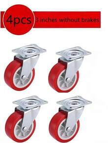 4个重型旋转脚轮,适用于DIY制造推车,耐用金属结构,非常适合办公柜、工作台、储物箱和推拉门、花架桌移动轮滚轮静音滑轮,一套4个1/1.25/2英寸PVC家具脚轮,耐磨、静音、通用重型手推轮,360度旋转脚轮 - 彩色 - 查看 25