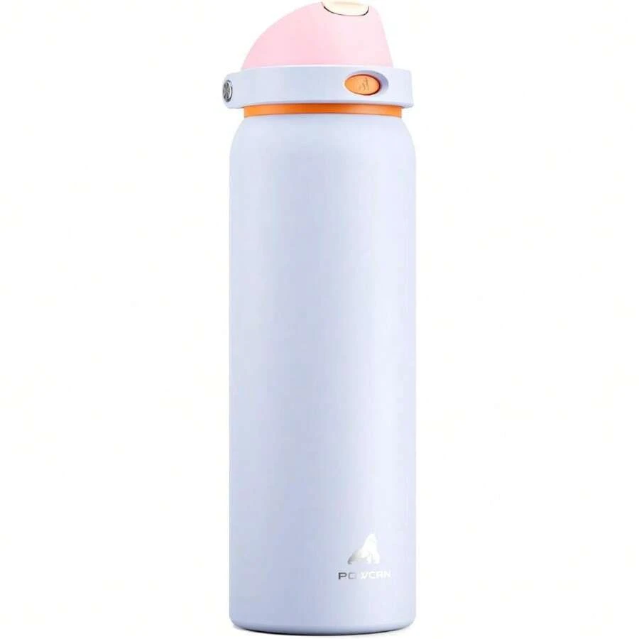 40 Oz Vacuum Water Bottle For Fishing: 2-In-1 Lid Straw Spout Lid, Leakproof, Keeps Cold 24Hrs, Hot For 10Hrs, , Stainless Steel Insulated Flask For Camping, Travel, Gift (Lilac Mood),27008161 - 咖啡棕 - 查看 1