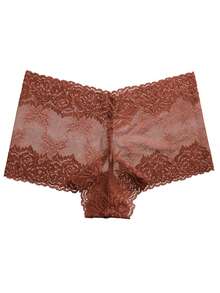6 piezas Ropa interior de mujer sin costuras y sexy de encaje, calzones de cintura baja transpirables - Multicolor - Ver 4