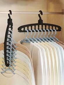 1pc Black & White Multi-Functional Folding Clothes Hanger, Space-Saving For Bathroom, Bedroom, Kitchen, Wardrobe, Home Clothing Organization & Storage, Multi-Layer Hanging Rack Bathroom Accessories Bathroom Tools