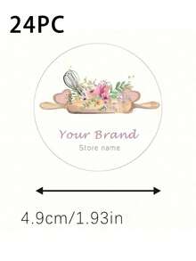 Custom Logo Stickers For Baking & Cake Shops ,Personalize Store Name Sticker Candy Bag Sticker ,Custom Logo Bakery Labels , Personalized Decorative Labels,Handmade Bread Baking Stickers Seal Label-24pcs - Multicolor - View 18