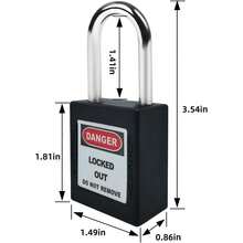 10 juegos de candados de 1,5 pulgadas con viga de acero aislada y anticorrosión para la fabricación de maquinaria industrial. - Negro - Ver 7