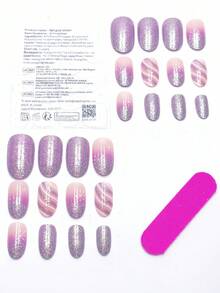 24pcs Christmas Minimalist Snowflake Ombre Pink Christmas Elements, Suitable For Christmas Wear, Comes With Jelly Gel And Files