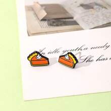 胡萝卜蛋糕耳环珐琅耳钉日常饰品送朋友时尚精致礼物 - 彩色 - 查看 4