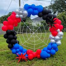 35pcs/Set Matte Red, Matte Black, Metallic Silver And Matte Navy Blue Balloons, Suitable For Birthday, Wedding, Valentine's Day, New Year, Opening Ceremony, Home Decor, Balloon Arrangement, Balloon Party, Photography Props, Photo Booth Background, Still Life Decoration - Blue, Red, Black, Silver - View 5