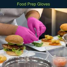 Fuchsia Hot Pink Nitrile Disposable Gloves - 50 Count - 3 Mil Nitrile Gloves Medium - Powder and Latex Rubber Gloves - Surgical Exam Gloves - Food Safe Cooking Gloves - X CH + 50 - Ver 4