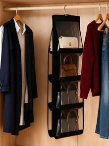 1 pezzo/2 pezzi Organizer salvaspazio con 1/6/8 scomparti, organizer multistrato portatile per borse e borsette da appendere nell'armadio, supporto per borse, design pieghevole per una facile conservazione quando non in uso, facile da trasportare, organizer per portafogli, scaffale per borse, forniture scolastiche, accessori scolastici, decorazione per la stanza, decorazione per la casa, organizer per studenti universitari, adatto per camere da letto, soggiorni, corridoi, armadi o scaffali, ecc.