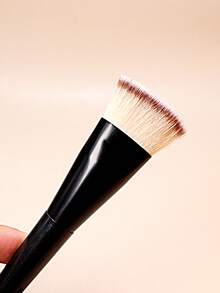 1pc Flat Foundation Makeup Brush, New Black Handle Flat Top Powder Blush Contour Blush Brush,Foundation Brush,Concealer Brush,Blush Brush,Contour Brush,Blush Brush,Bronzer Brush,Powder Brush,Foundation Brush,Blush Brush