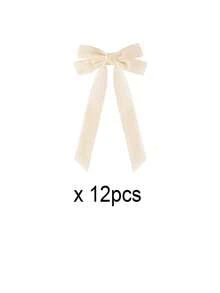 12/6/2/1pcs Red/Beige/Brown/Dark Green/Grass Green/White/Burgundy 7.87 Inch Velvet Bow, Valentine's Day Heart Wreath Decor Bow, Anniversary Heart Wreath Decor Accessory, Candlelight Dinner Decor Accessory, Home Party Decor Bow, Holiday Party Decor Accessory, Photo Prop, DIY Decor, Suitable For Valentine's Day, Anniversary, Candlelight Dinner, Home Party, Holiday Party, Photo Prop, DIY Decor