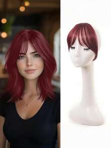 3D Natural Side Bangs Wig, Lightweight Clip-On Bangs With Sideburns, Elegant & Natural Looking Women Hairpiece, Hair Accessories - Multicolor - View 16