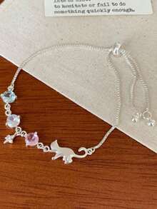 Cute Starry Cat Zirconia Bracelet, New Exquisite High-End Bracelet Gift - Multicolor - View 2