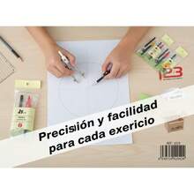 Compás preciso duradero portátil geométrico escritorio escuela diseño estudiante México, instrumento de medición geométrica para dibujar círculos y figuras, resistente y de ajuste fino, recomendado en escuelas, oficinas, arquitectura y actividades creativas. - Negro - Ver 4
