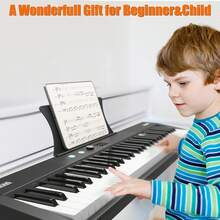 61 Key Piano Keyboard, Portable Keyboard Piano For Beginners, Home Piano With Full-Size Half Weight Key, Built-In Dual Speakers And Pedals, Suitable For Beginners Or Professionals - Black Piano - 查看 8