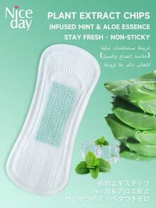 Niceday 120pcs/6packs, Aloe Vera Sanitary Pads, 155mm Length, Daily Use Feminine Hygiene Pads, Ultra-Thin Menstrual Pads, Breathable, Aloe Vera Cooling Sensation, Intimate Cooling, Leakage-Free - Mint Green - View 7